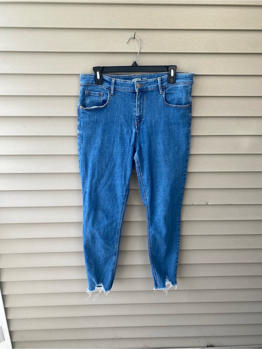 🌈 Old Navy Medium Blue Cropped Rockstar Super Skinny High-Rise Jeans